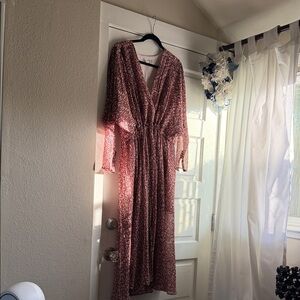 Ted Baker Long Sleeve Floral Dress in Pink